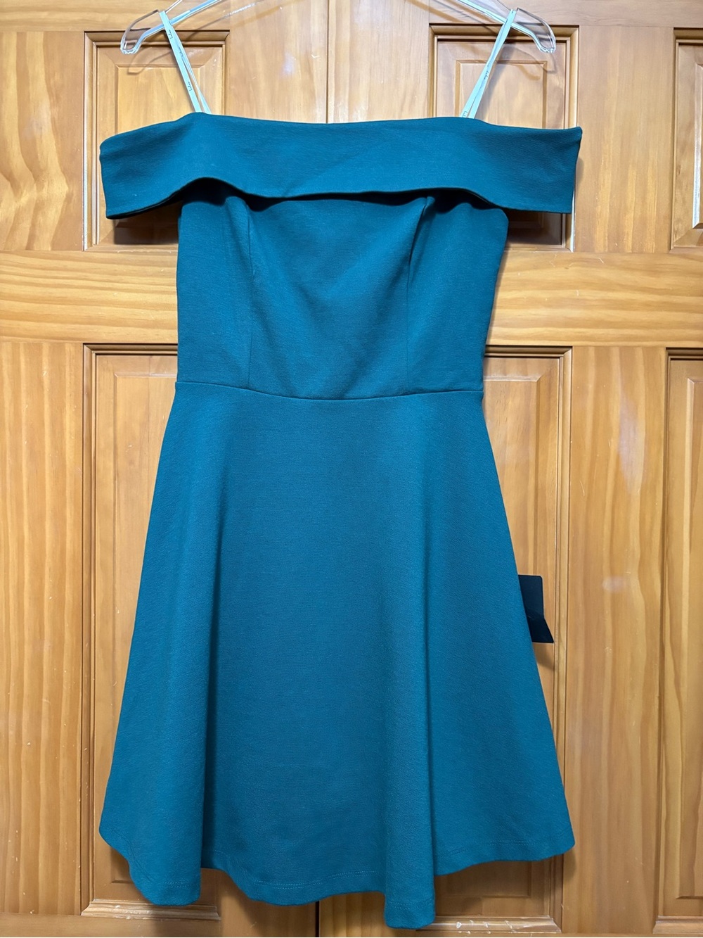 Lulu's Teal Off-Shoulder Fit & Flare Mini Dress Size Small NWT
